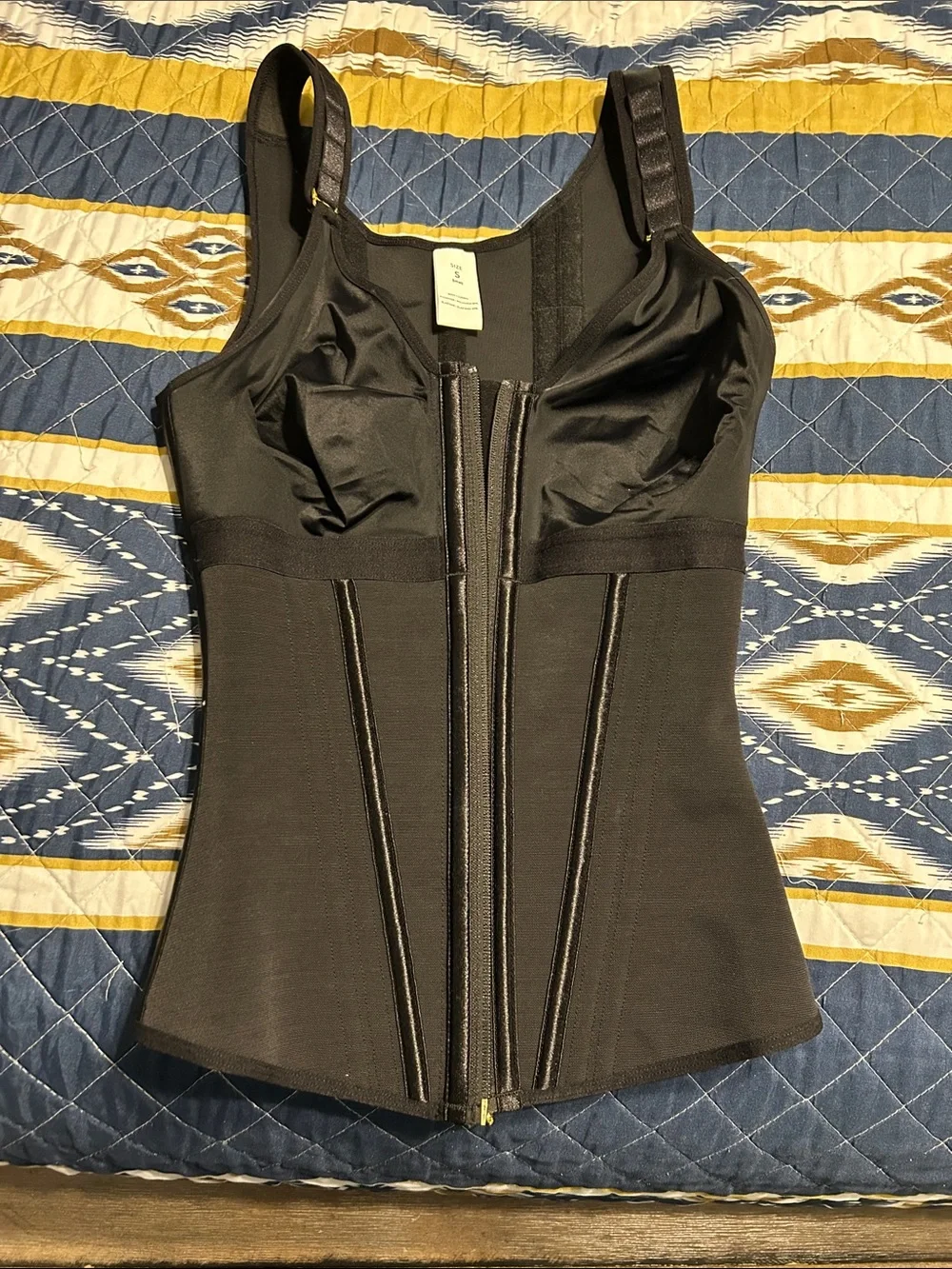 Black Front-Zip Shapewear Bodysuit
